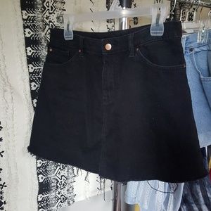 Black Denim Mini Skirt